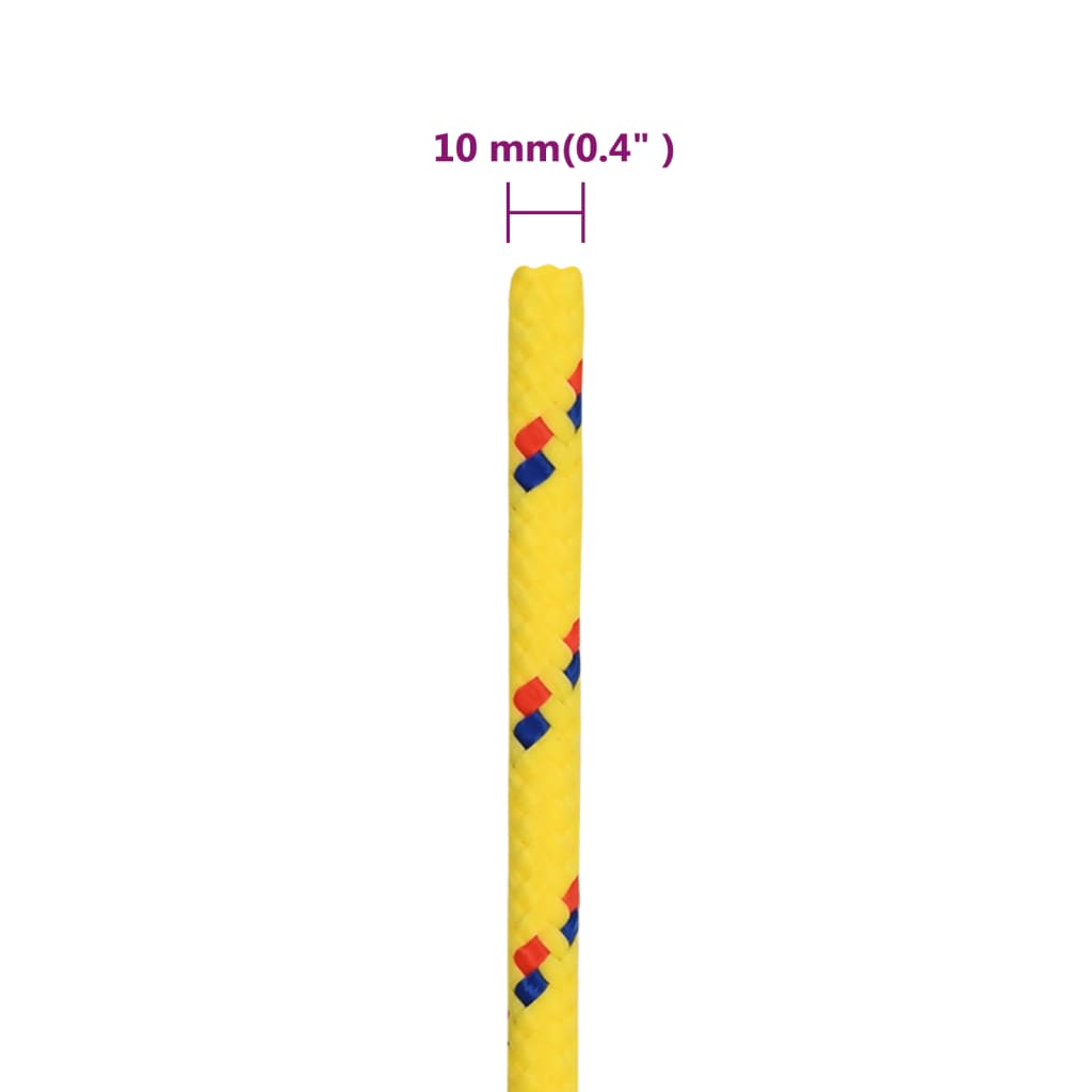 Frânghie de barcă, galben, 10 mm, 25 m, polipropilenă