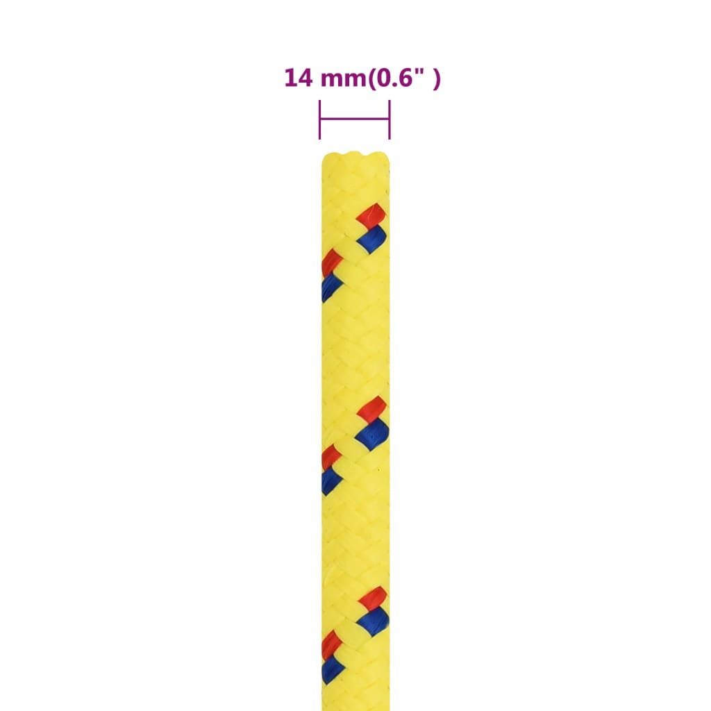 Frânghie de barcă, galben, 14 mm, 25 m, polipropilenă