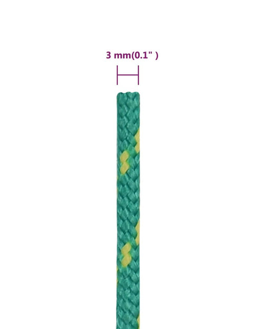 Încărcați imaginea în vizualizatorul Galerie, Frânghie de barcă, verde, 3 mm, 25 m, polipropilenă
