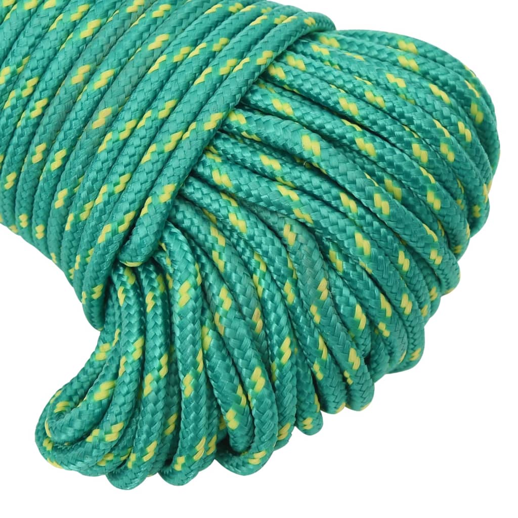 Frânghie de barcă, verde, 5 mm, 25 m, polipropilenă