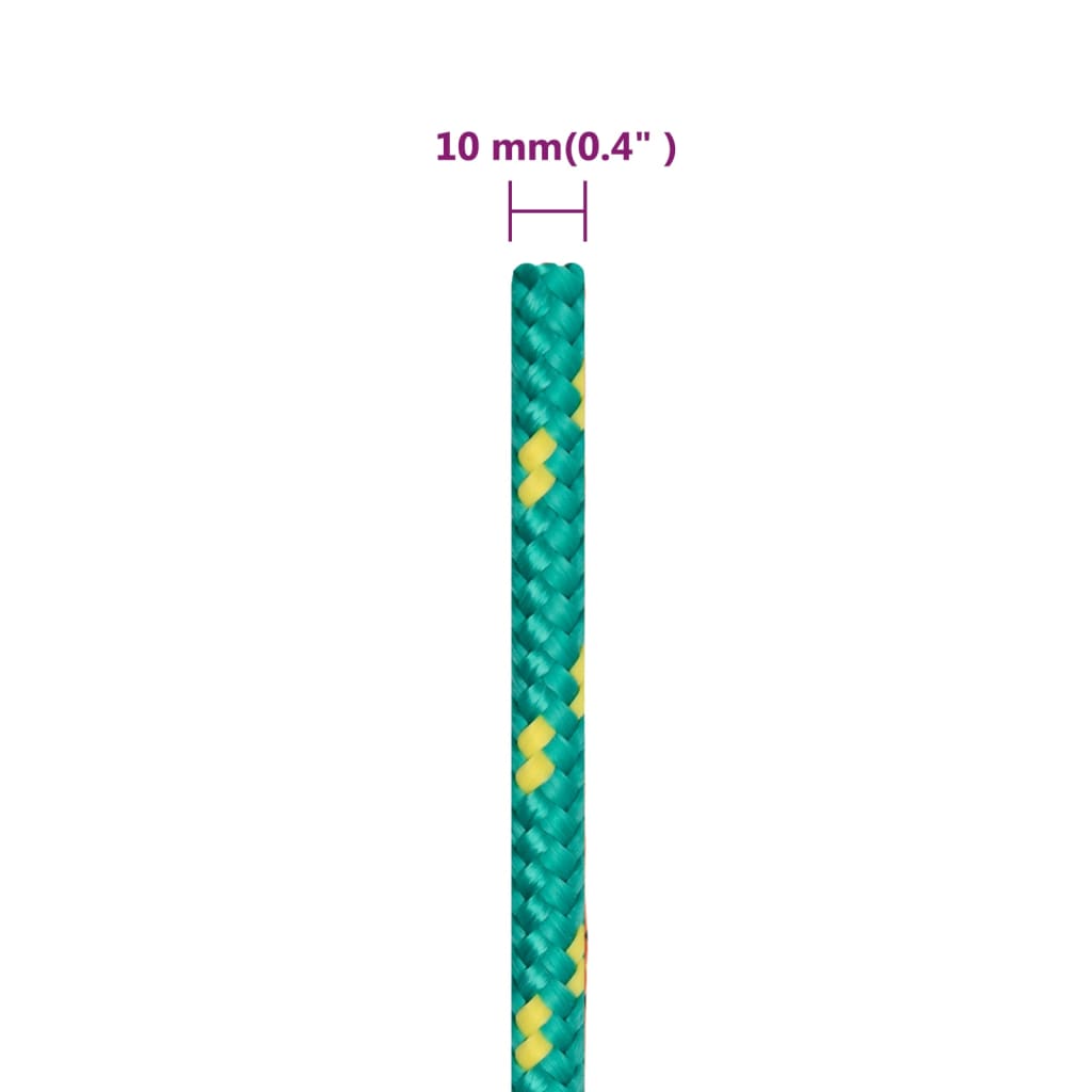 Frânghie de barcă, verde, 10 mm, 25 m, polipropilenă