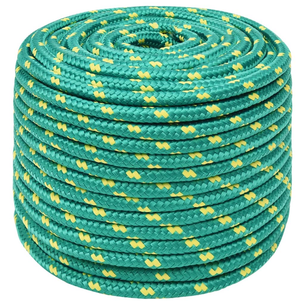 Frânghie de barcă, verde, 12 mm, 25 m, polipropilenă