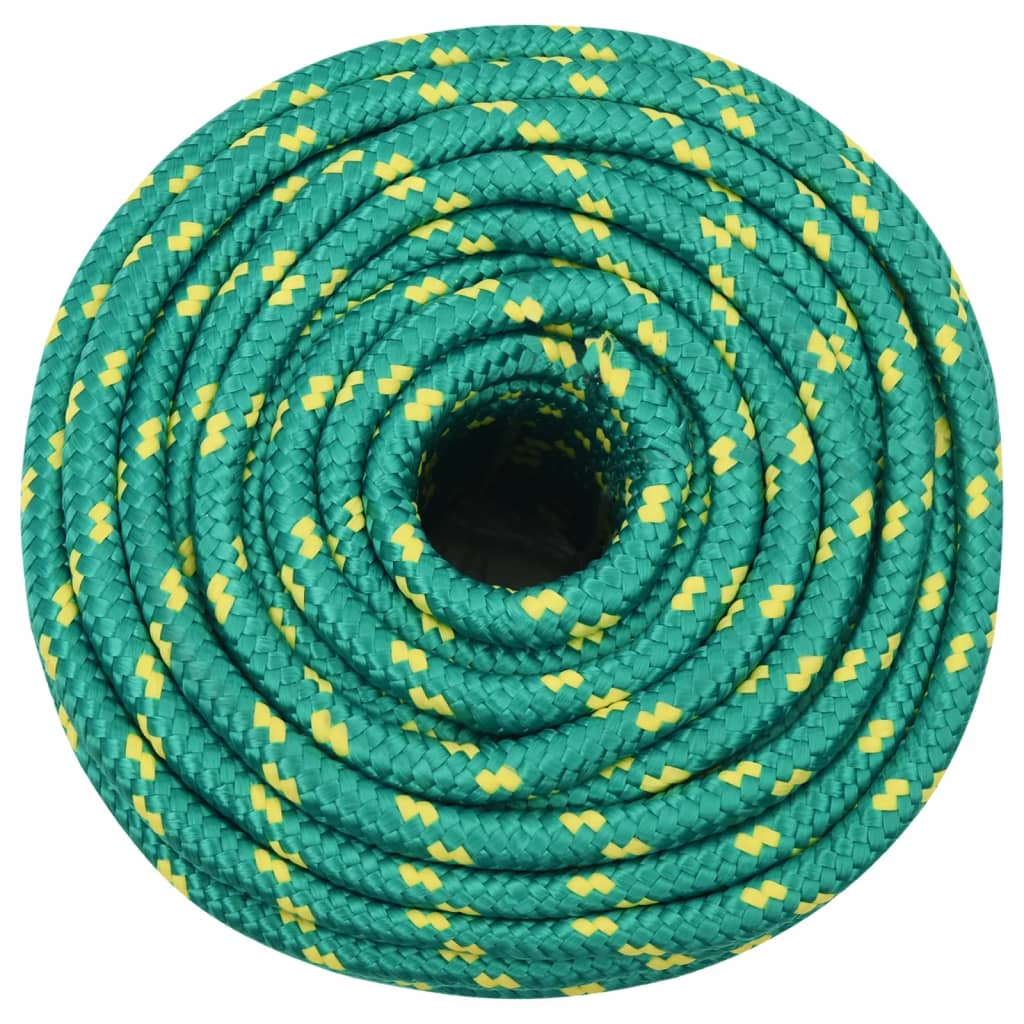 Frânghie de barcă, verde, 12 mm, 25 m, polipropilenă