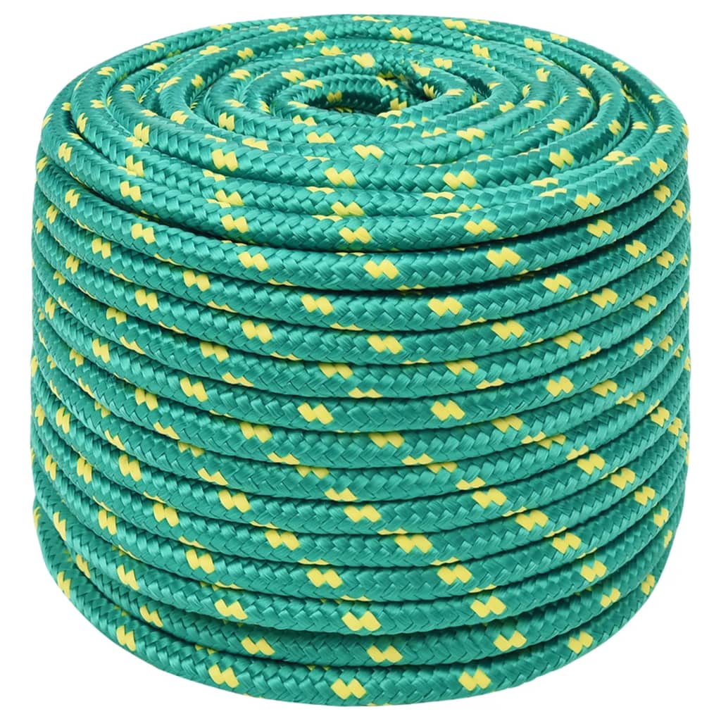 Frânghie de barcă, verde, 12 mm, 50 m, polipropilenă