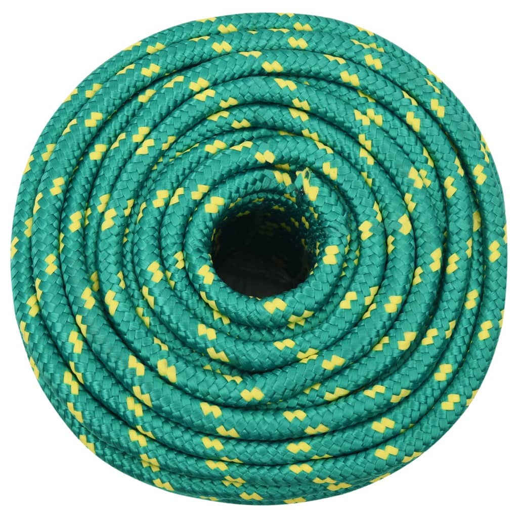 Frânghie de barcă, verde, 14 mm, 25 m, polipropilenă