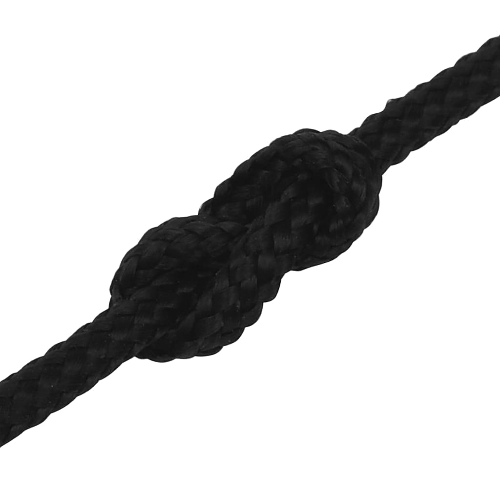 Frânghie de lucru, negru, 2 mm, 50 m, poliester