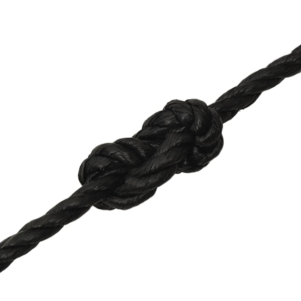 Frânghie de lucru, negru, 10 mm, 25 m, polipropilenă