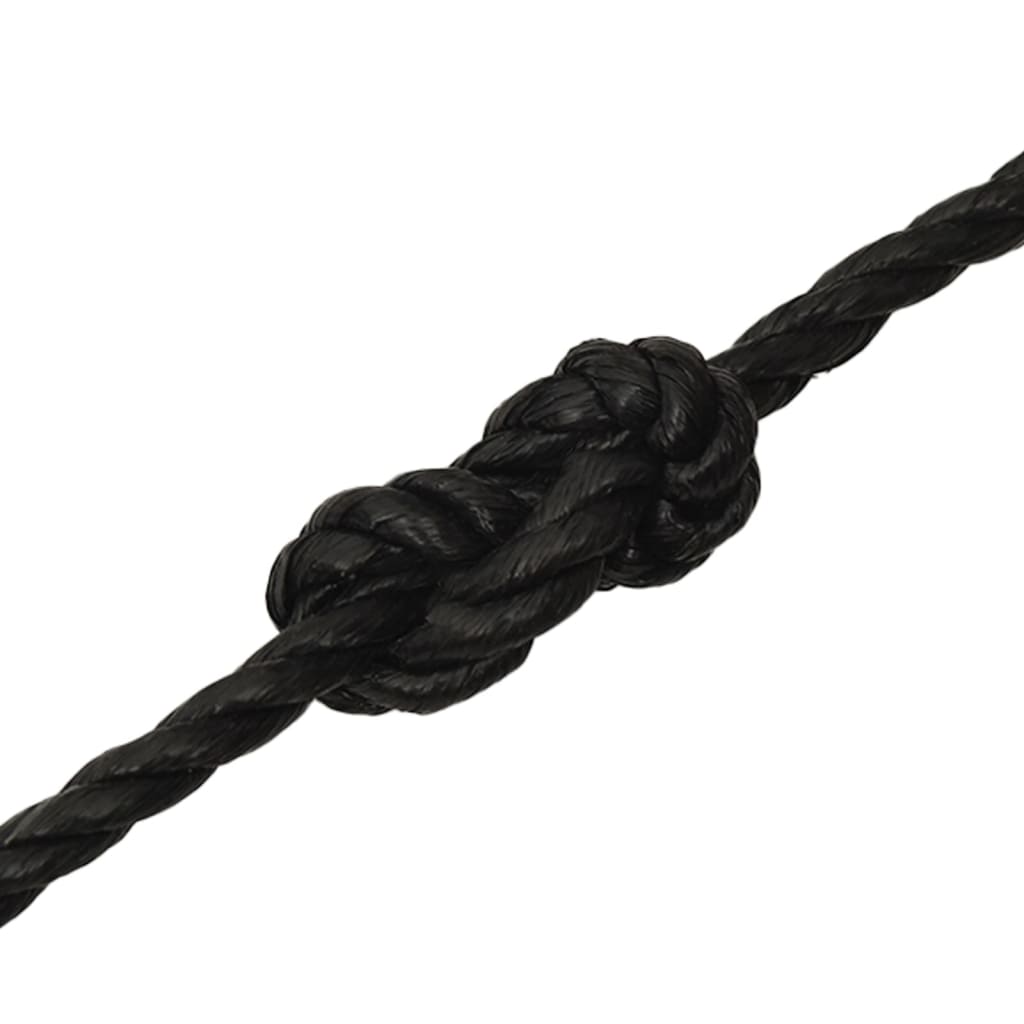 Frânghie de lucru, negru, 10 mm, 50 m, polipropilenă