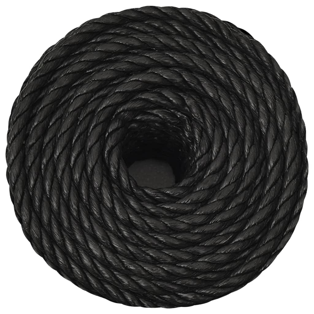 Frânghie de lucru, negru, 12 mm, 250 m, polipropilenă