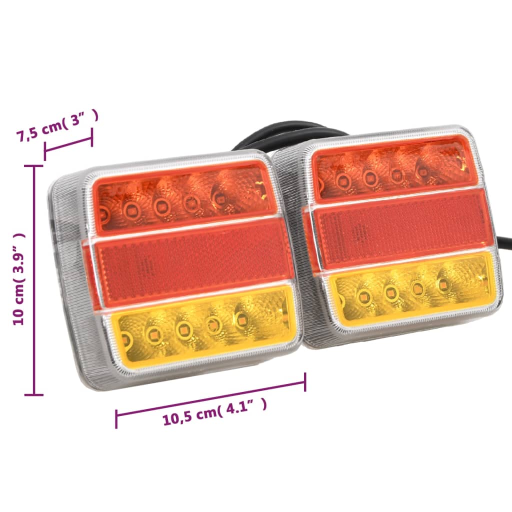 Lumini pentru remorcă, 2 buc., roșu, 10,5x7,5x10 cm bec LED 12V