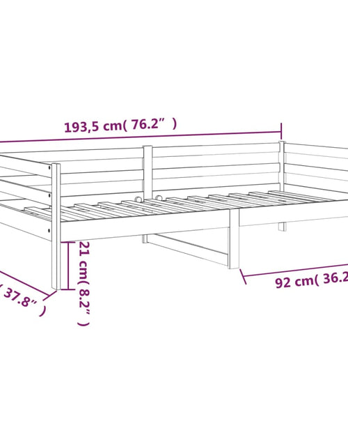 Încărcați imaginea în vizualizatorul Galerie, Pat de zi, negru, 90x190 cm, lemn masiv de pin
