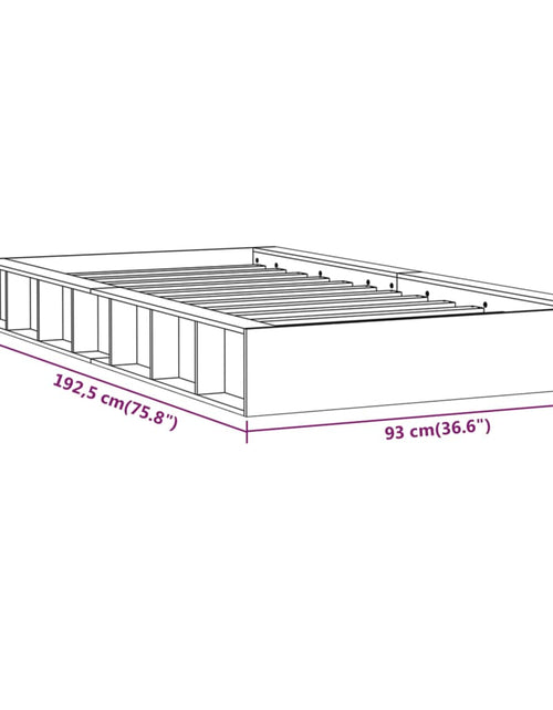 Încărcați imaginea în vizualizatorul Galerie, Cadru de pat mic Single 2FT6, gri, 75x190 cm, lemn masiv
