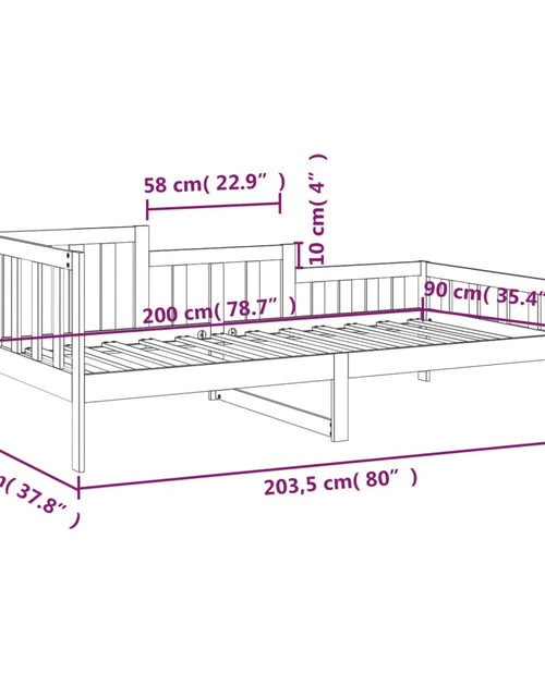 Încărcați imaginea în vizualizatorul Galerie, Pat de zi, 90x200 cm, lemn masiv de pin
