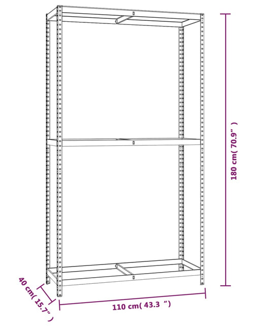 Încărcați imaginea în vizualizatorul Galerie, Rafturi anvelope 2 niveluri 2 buc. argintiu 110x40x180 cm oțel
