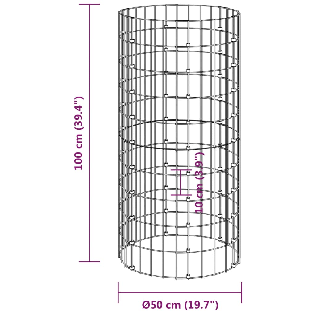 Compostor de grădină, Ø50x100 cm, oțel galvanizat