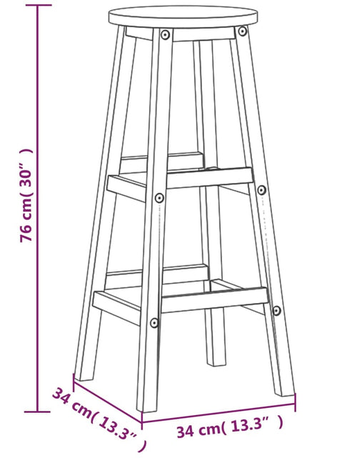Încărcați imaginea în vizualizatorul Galerie, Taburete de bar, 8 buc., lemn masiv de acacia
