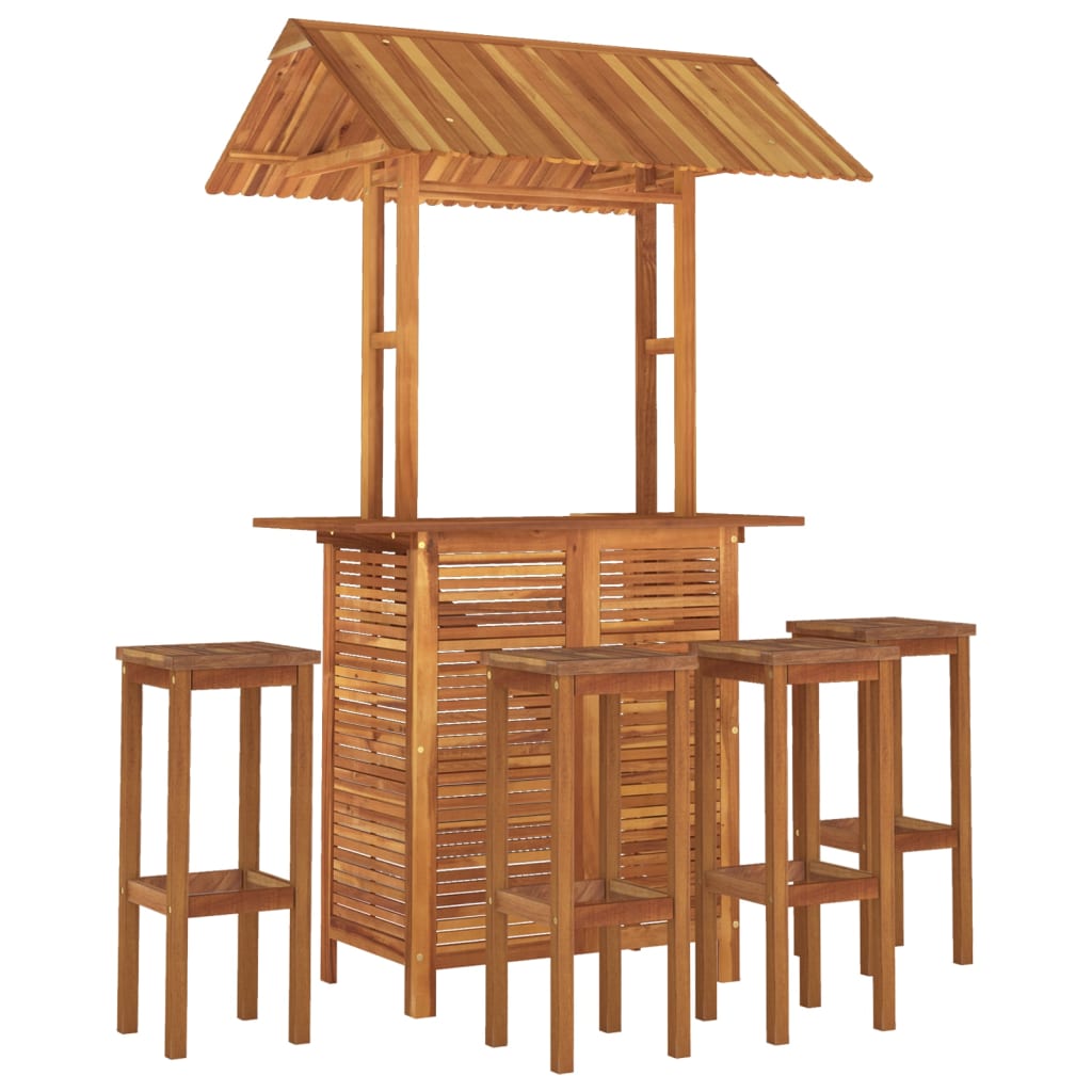 Set mobilier de bar de grădină, 5 piese, lemn masiv de acacia - Lando