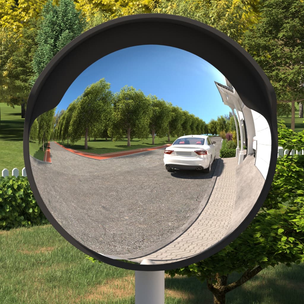 Oglindă de trafic convexă exterior, negru, Ø60 cm, policarbonat - Lando