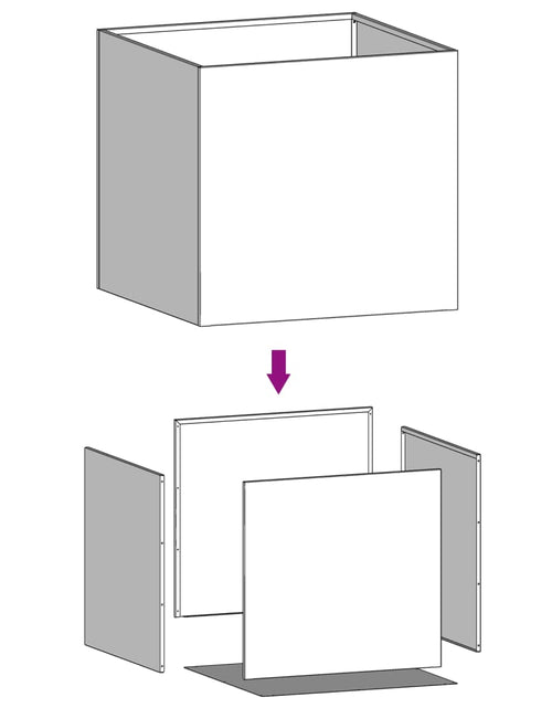 Загрузите изображение в средство просмотра галереи, Jardiniere, 2 buc., 49x47x46 cm, oțel corten

