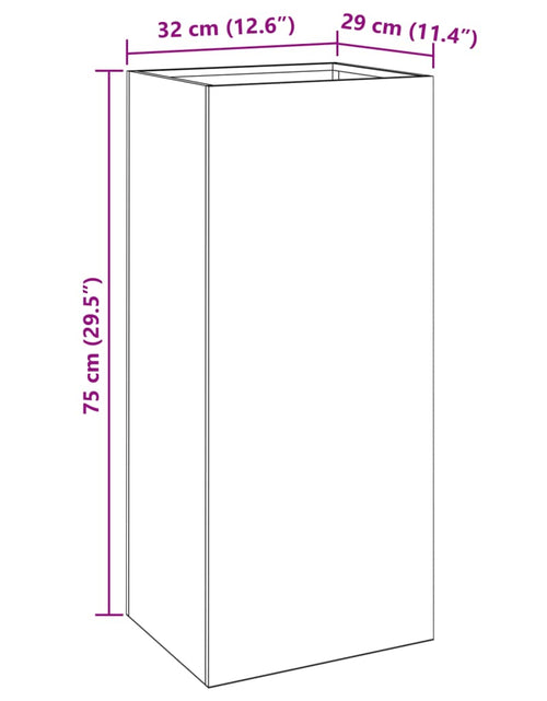 Загрузите изображение в средство просмотра галереи, Jardinieră, 32x29x75 cm, oțel corten

