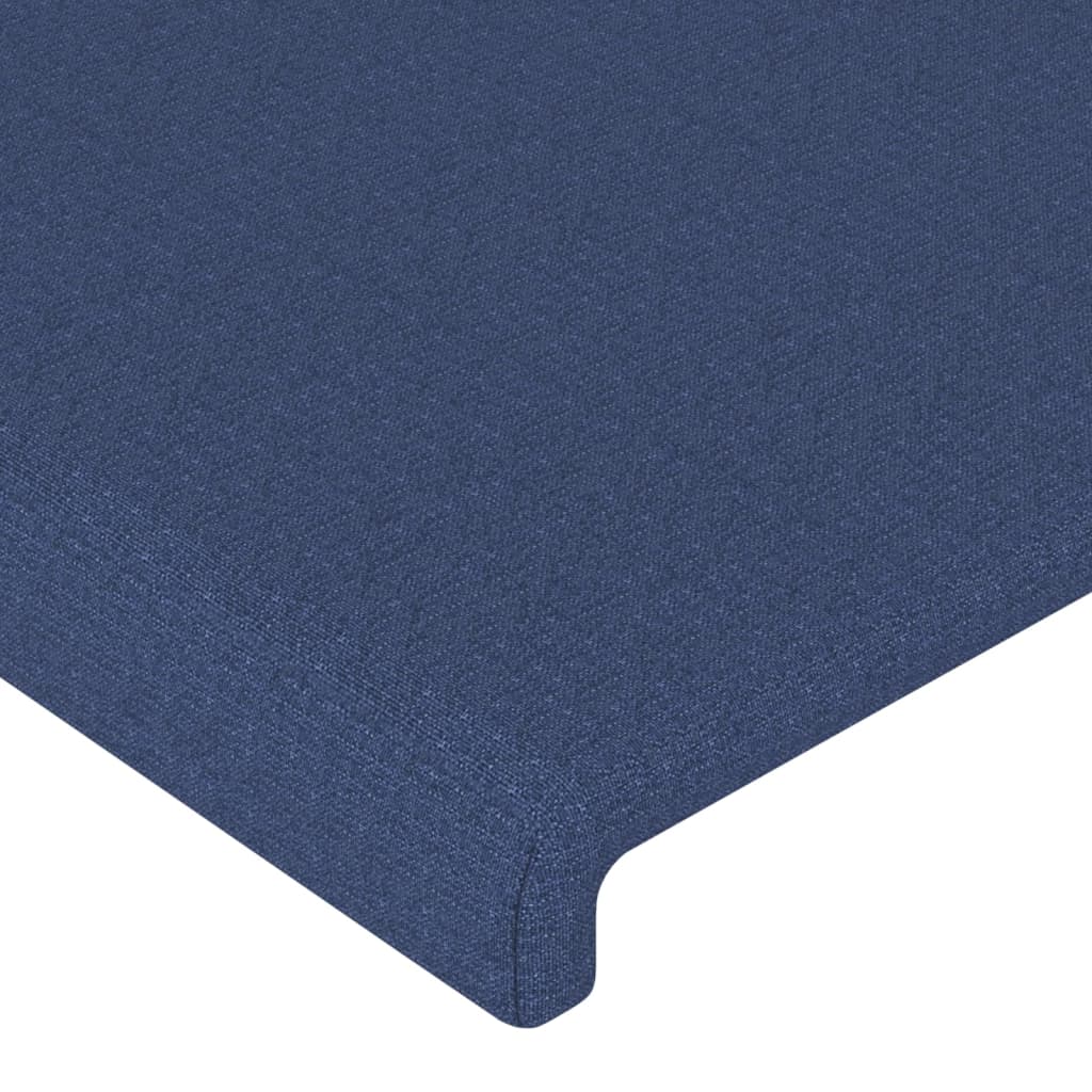 Tăblie de pat, albastru, 90x5x78/88 cm, textil