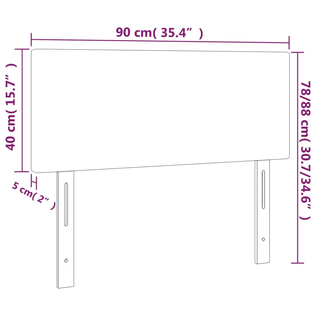 Tăblie de pat, albastru, 90x5x78/88 cm, textil