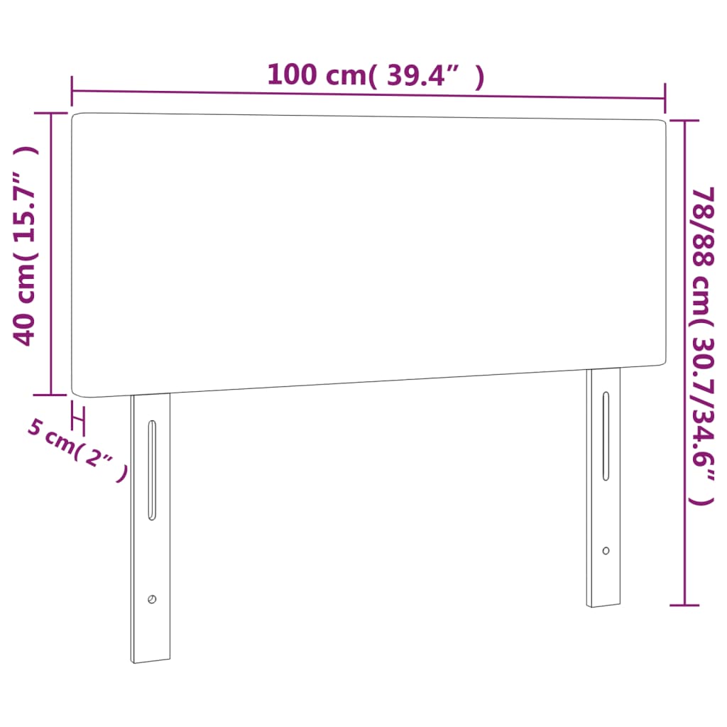 Tăblie de pat, gri, 100x5x78/88 cm, piele ecologică