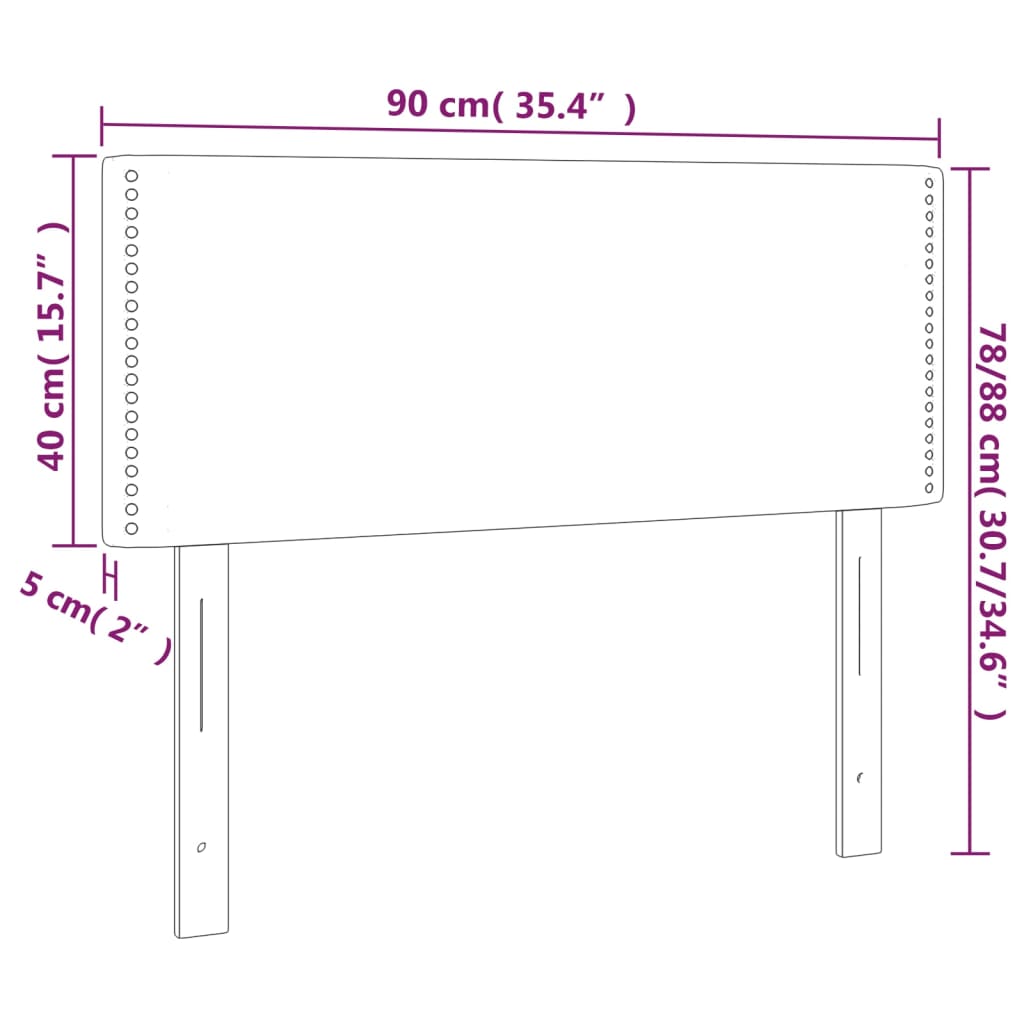 Tăblie de pat, albastru, 90x5x78/88 cm, textil