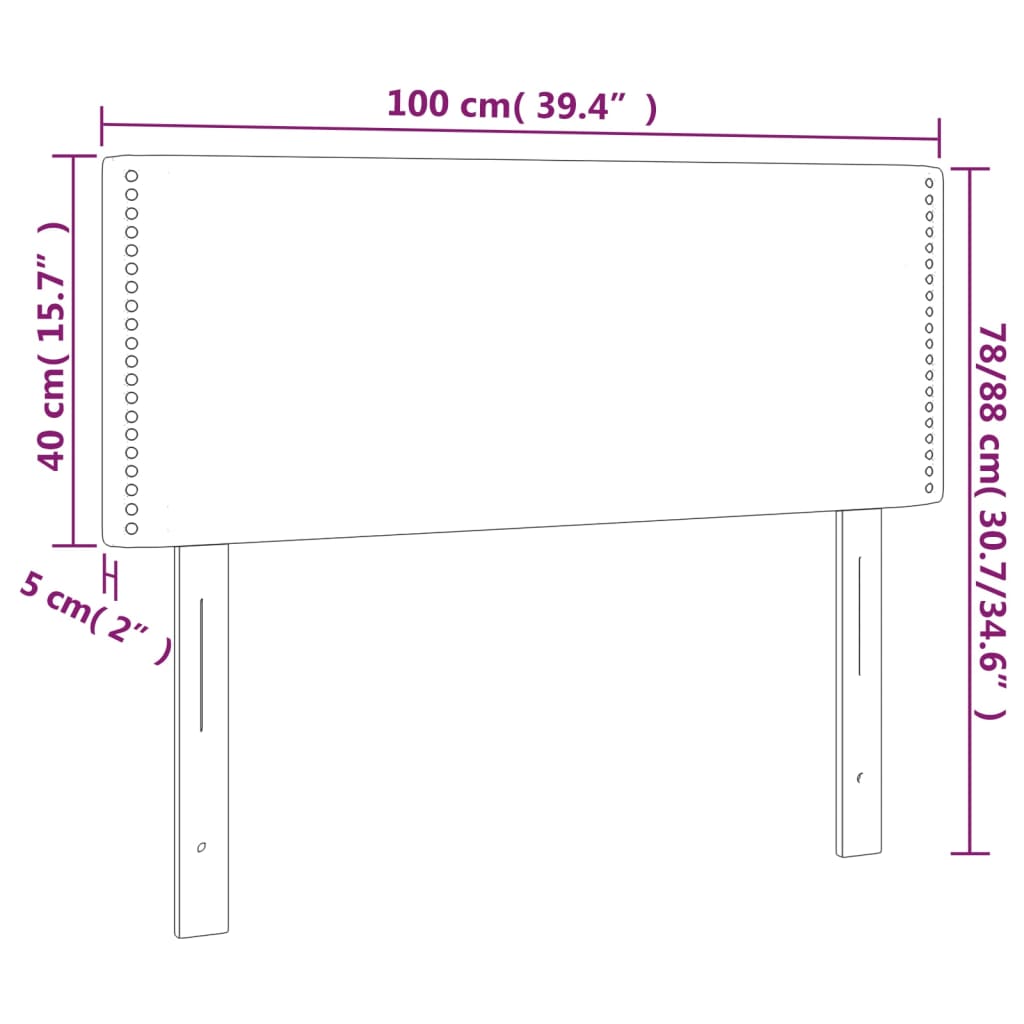 Tăblie de pat, maro închis, 100x5x78/88 cm, textil