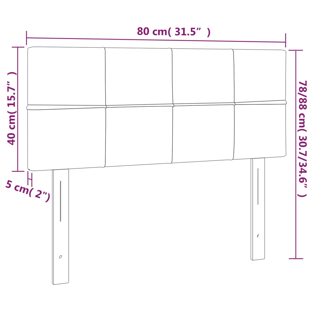 Tăblie de pat, crem, 80x5x78/88 cm, textil