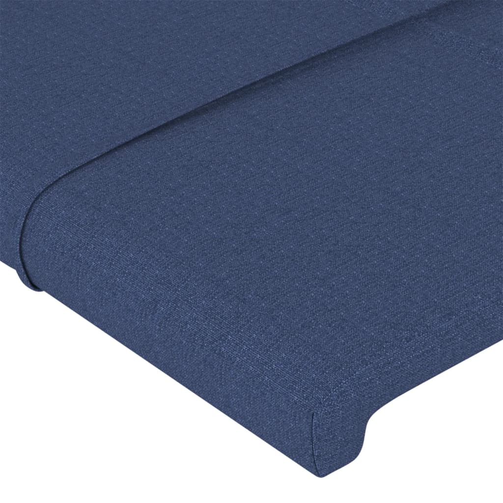 Tăblie de pat, albastru, 80x5x78/88 cm, textil