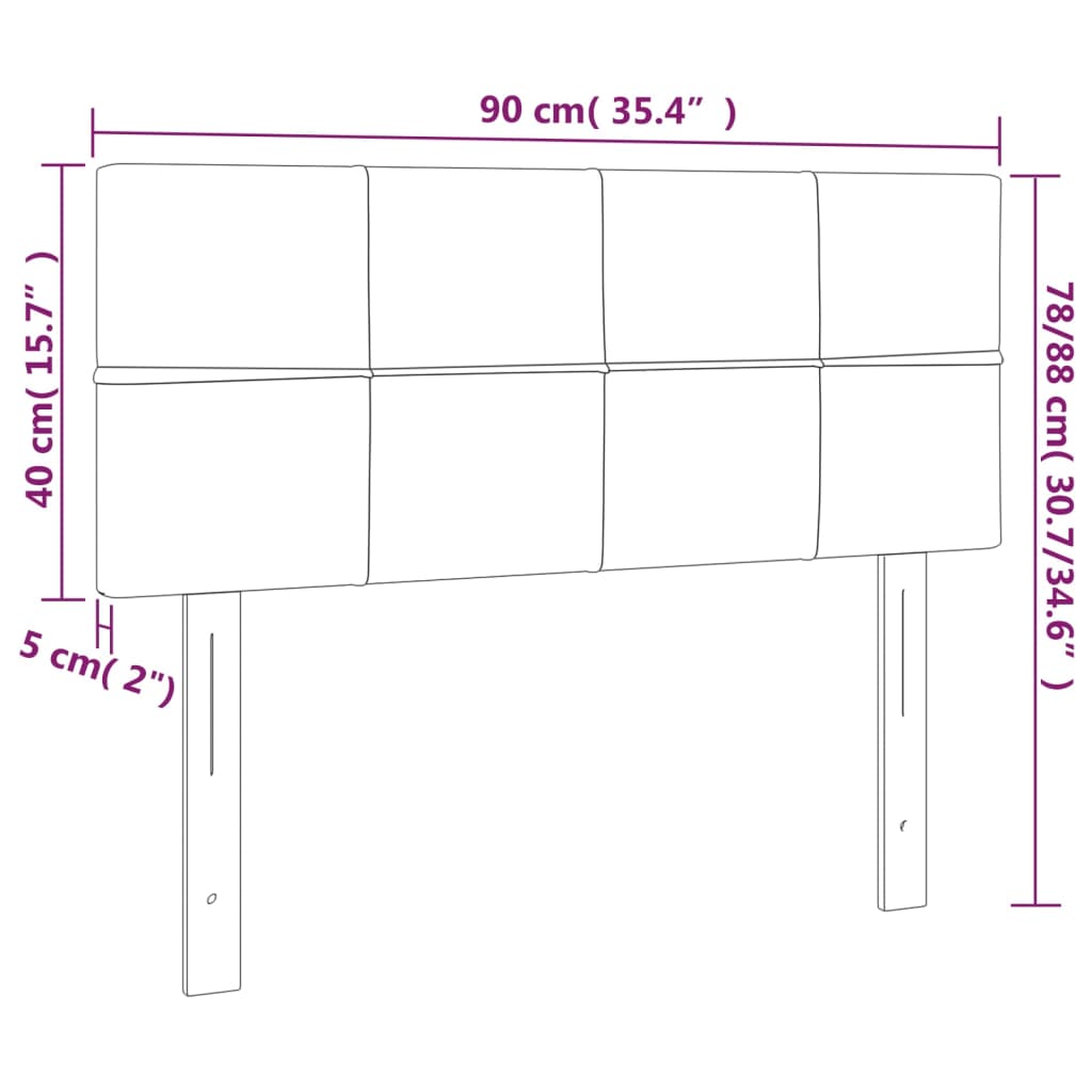 Tăblie de pat, negru, 90x5x78/88 cm, textil