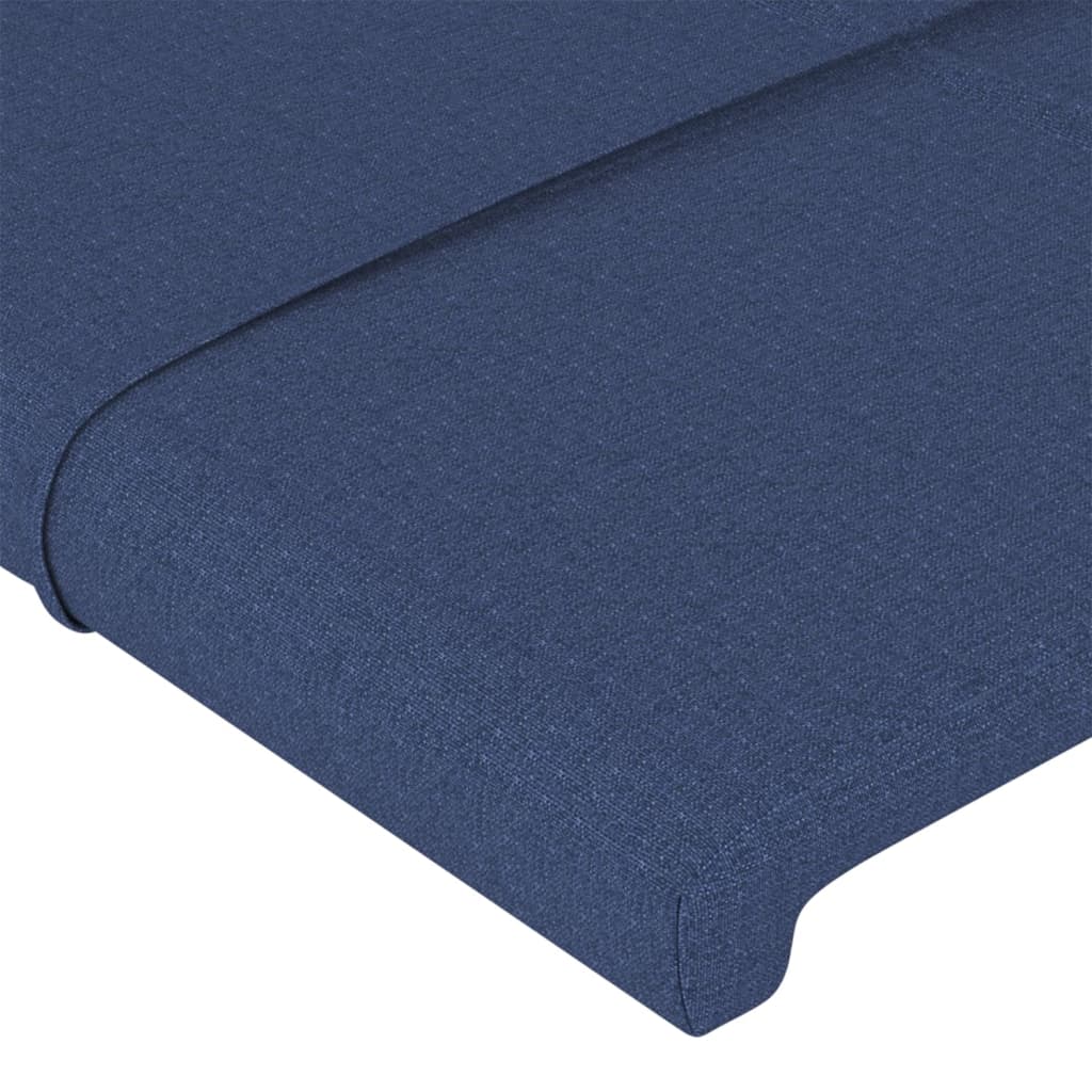 Tăblie de pat, albastru, 90x5x78/88 cm, textil