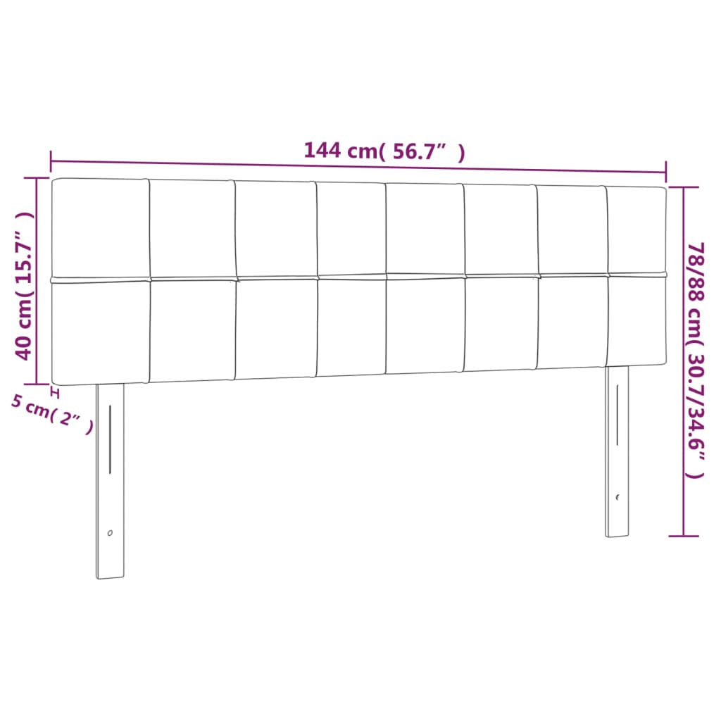 Tăblii de pat, 2 buc., gri deschis, 72x5x78/88 cm, textil