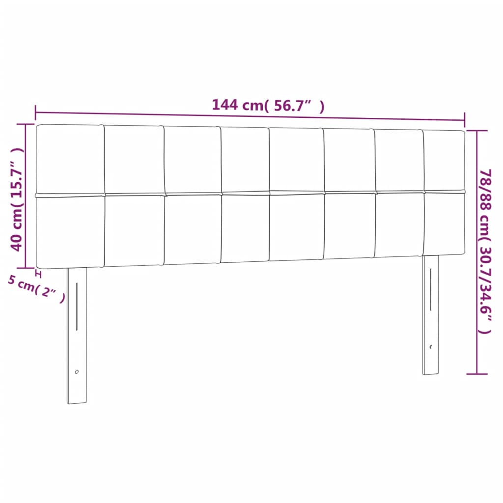 Tăblii de pat, 2 buc., gri taupe, 72x5x78/88 cm, textil