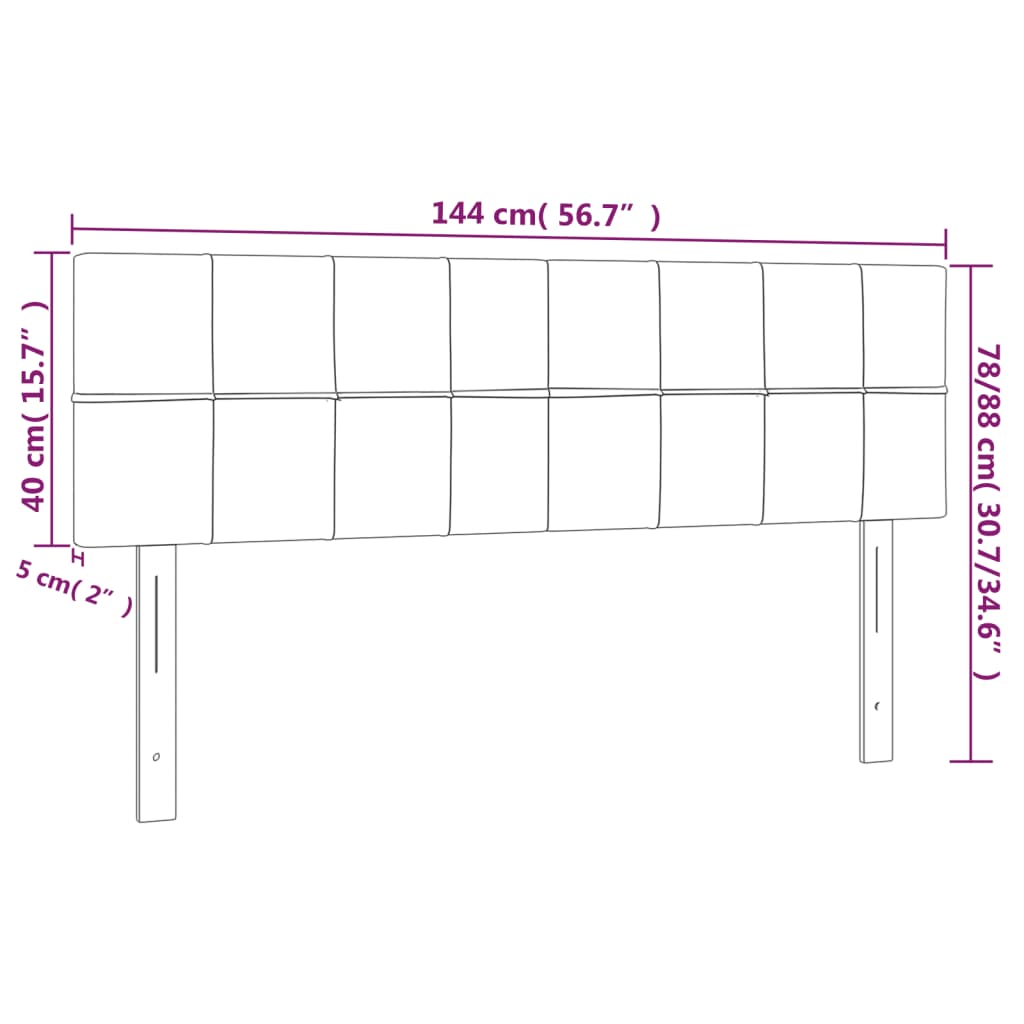 Tăblii de pat, 2 buc., crem, 72x5x78/88 cm, textil