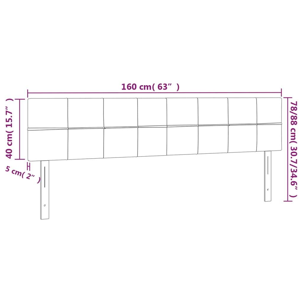 Tăblii de pat, 2 buc, negru, 80x5x78/88 cm, catifea