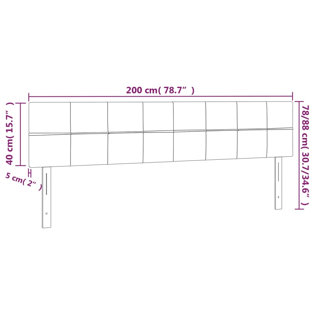 Tăblii de pat, 2 buc, negru, 100x5x78/88 cm, textil