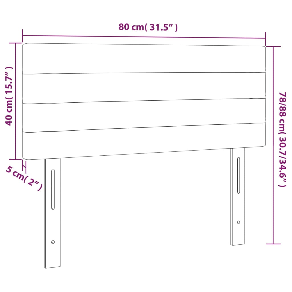 Tăblie de pat, gri deschis, 80x5x78/88 cm, textil