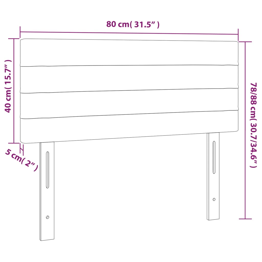 Tăblie de pat, maro închis, 80x5x78/88 cm, textil