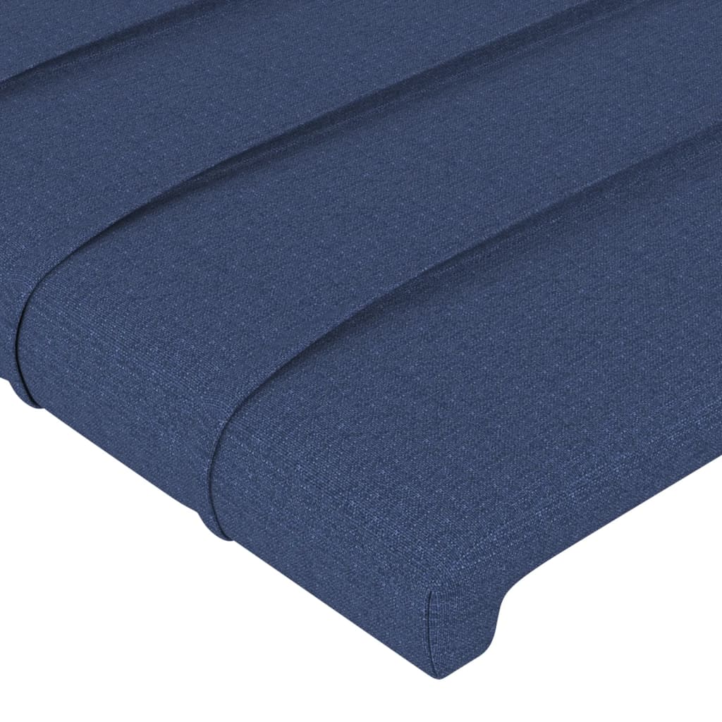 Tăblie de pat, albastru, 80x5x78/88 cm, textil