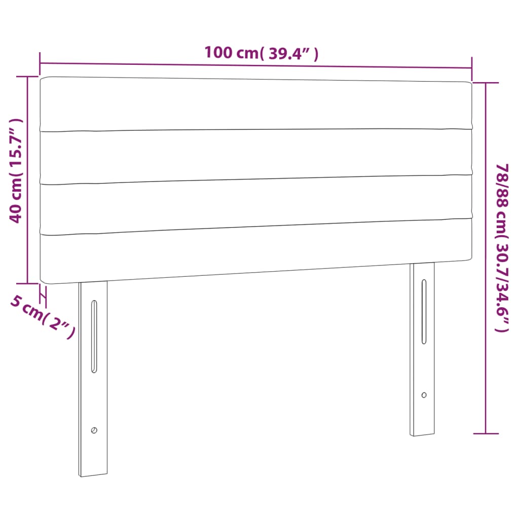 Tăblie de pat, gri deschis, 100x5x78/88 cm, textil