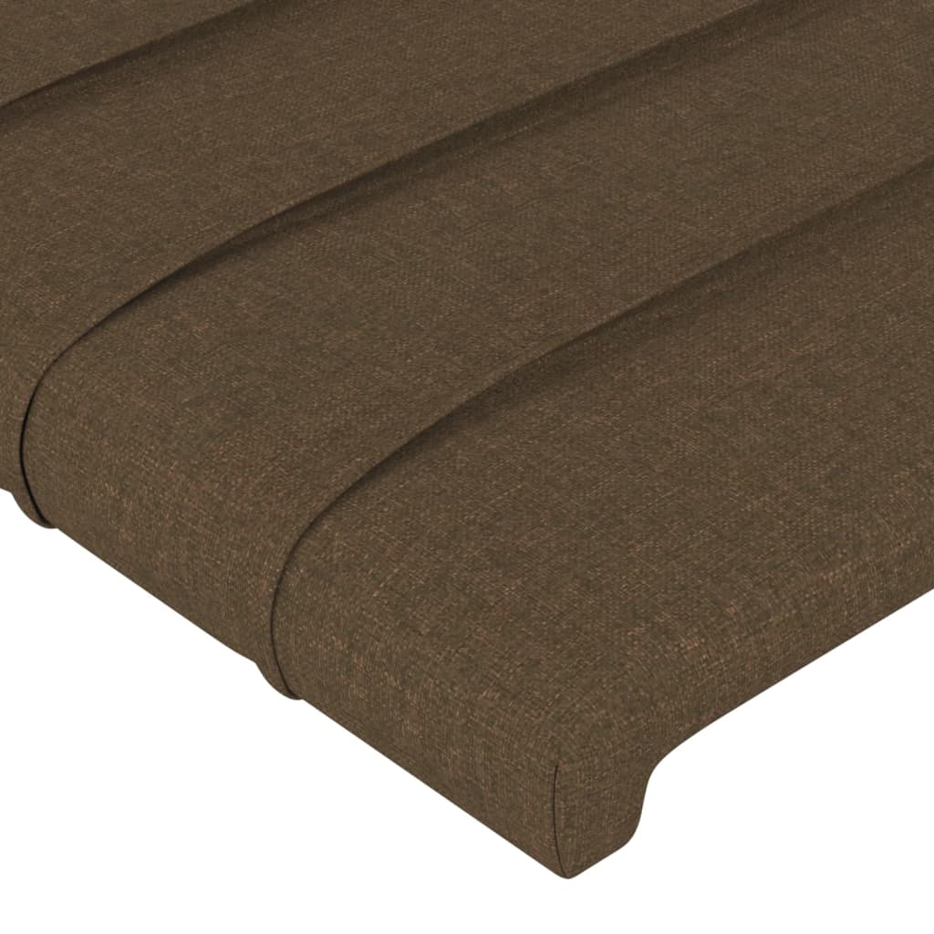 Tăblie de pat, maro închis, 100x5x78/88 cm, textil