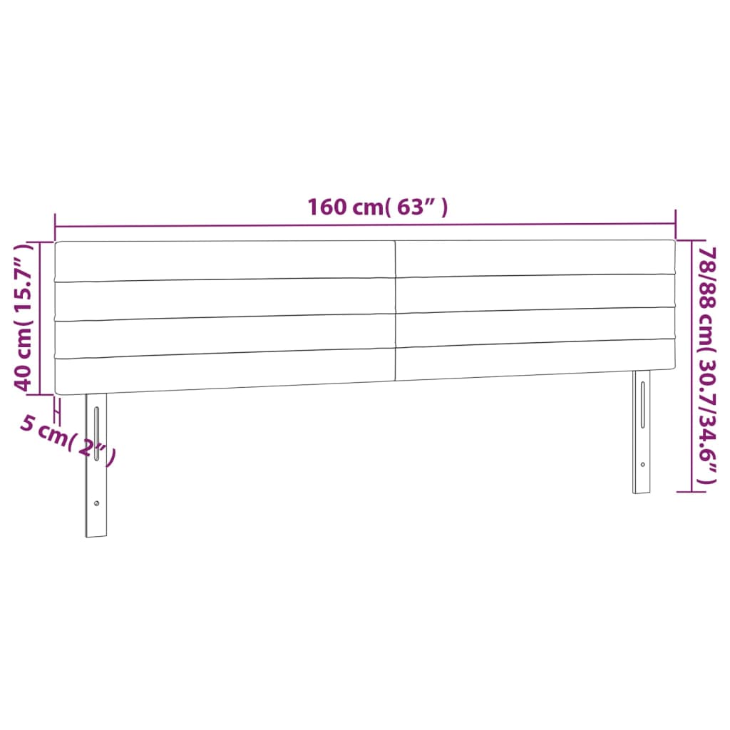 Tăblii de pat, 2 buc, gri închis, 80x5x78/88 cm, textil