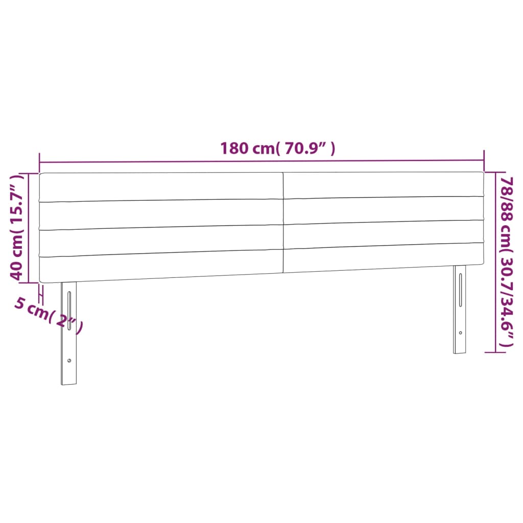 Tăblii de pat, 2 buc, gri deschis, 90x5x78/88 cm, catifea