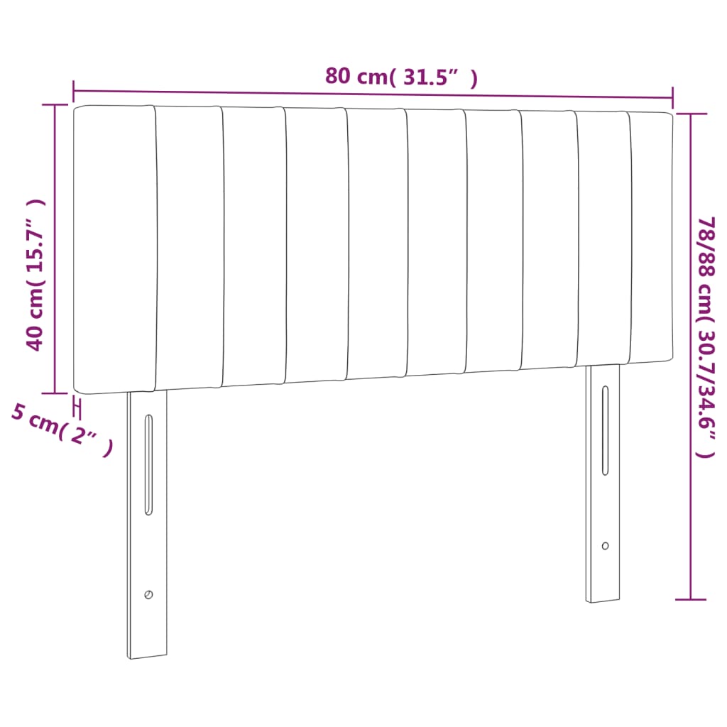 Tăblie de pat, crem, 80x5x78/88 cm, textil