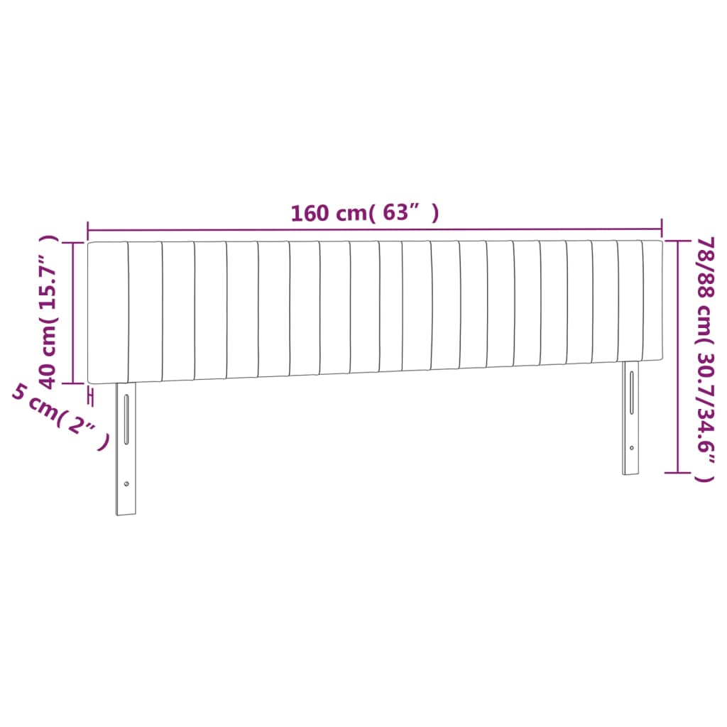 Tăblii de pat, 2 buc, crem, 80x5x78/88 cm, textil