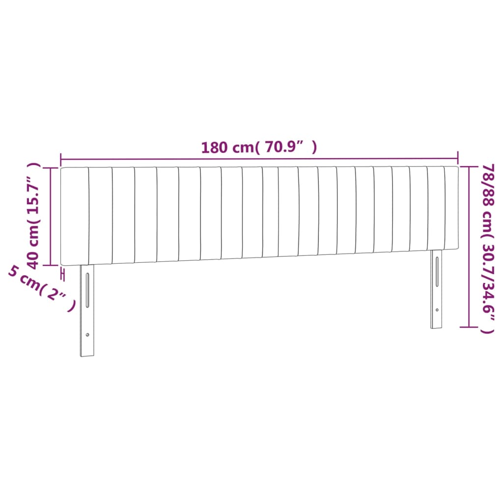 Tăblii de pat, 2 buc, crem, 90x5x78/88 cm, textil