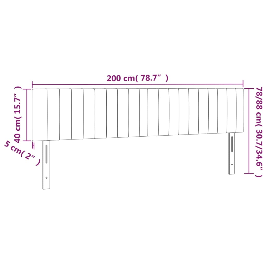 Tăblii de pat, 2 buc, negru, 100x5x78/88 cm, textil