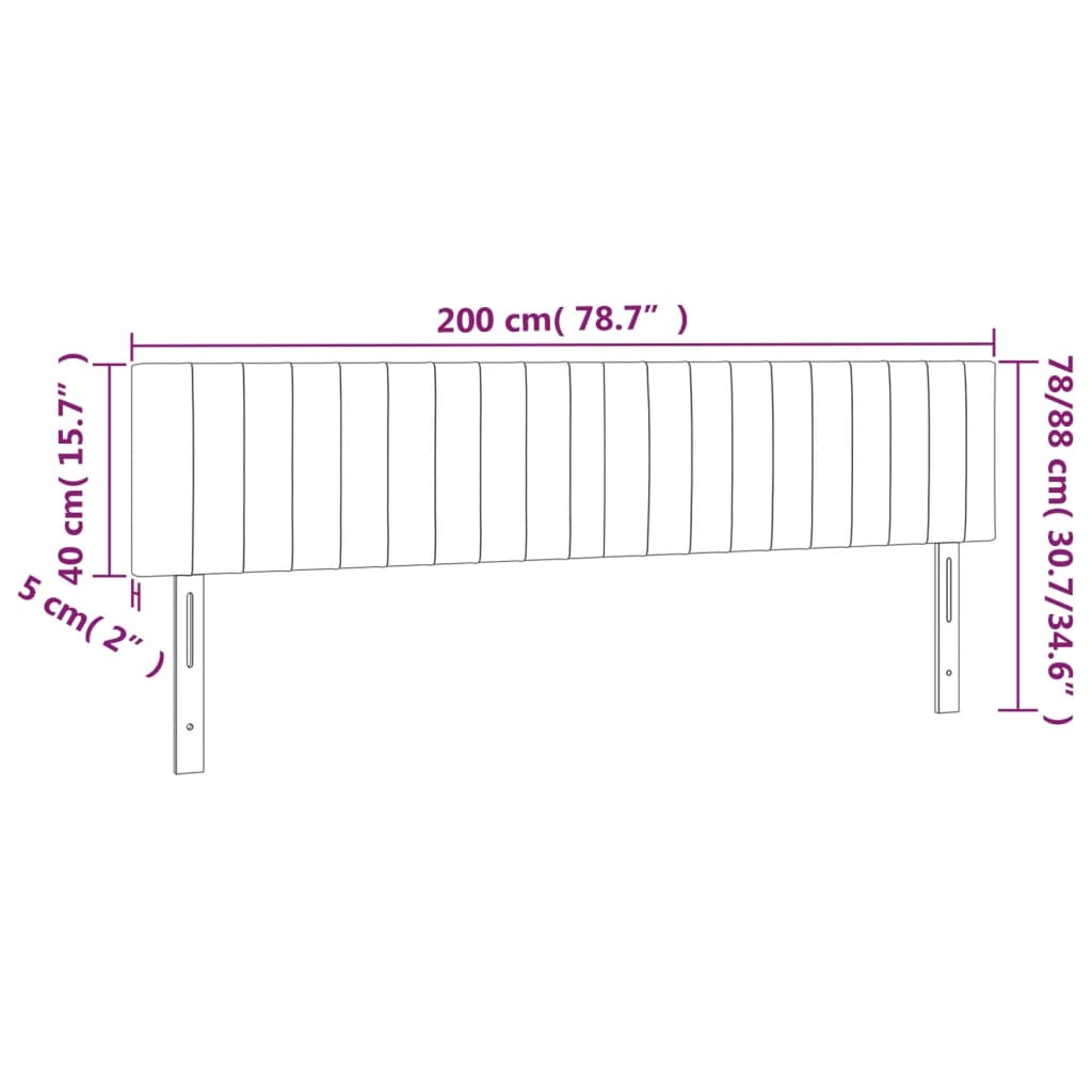 Tăblii de pat, 2 buc, crem, 100x5x78/88 cm, textil